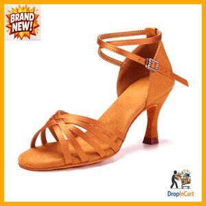 Professional Latin Salsa Dance Shoes Heels Performance Ballroom Cuban Heel